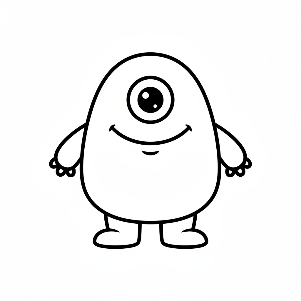 Min första monster målarbild för förskolebarn