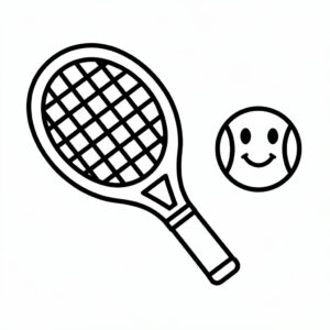 Min första tennissracket – målarbild för barn