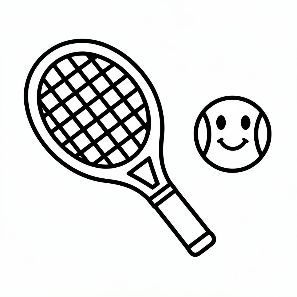 Min första tennissracket – målarbild för barn