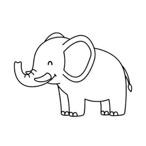 Minimalistisk elefant att färglägga