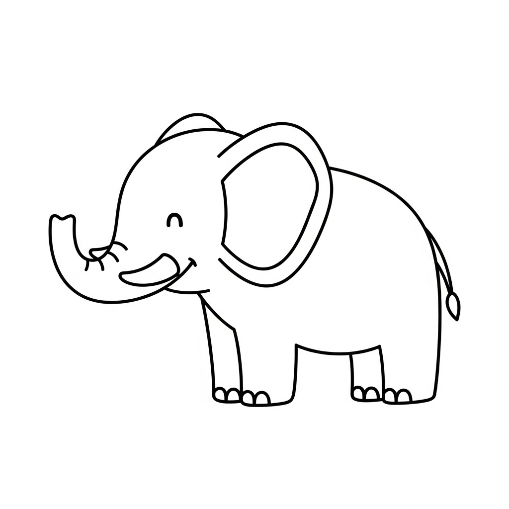 Minimalistisk elefant att färglägga