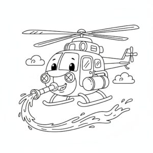 Modern brandhelikopter målarbild för skolbarn