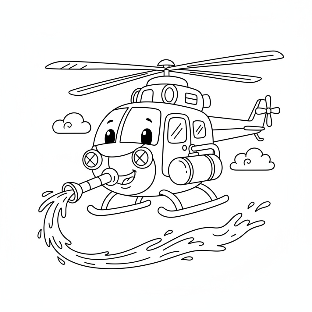Modern brandhelikopter målarbild för skolbarn