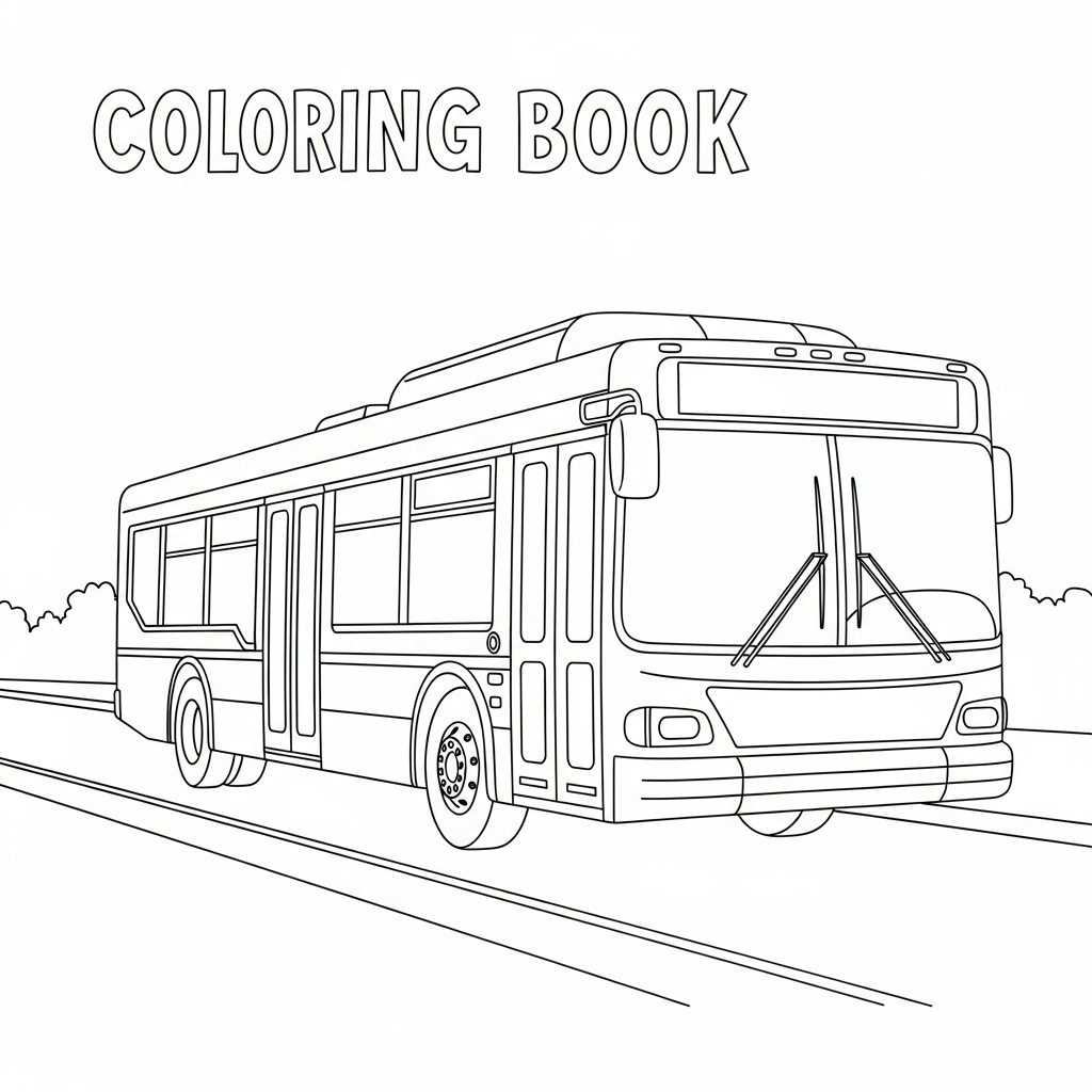Modern stadsbuss målarbild