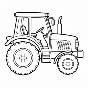 Modern traktor med hytt målarbild