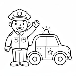 Modig polis målarbild
