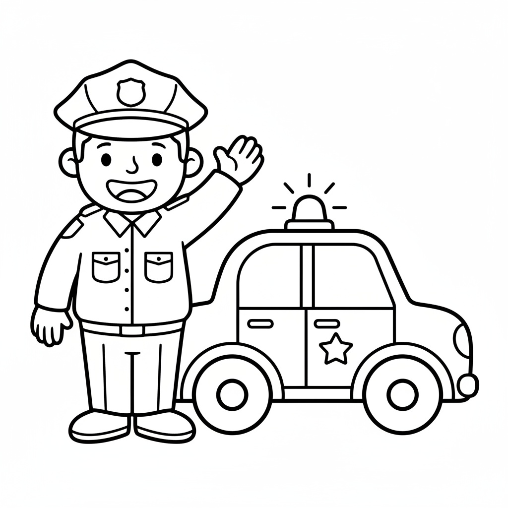 Modig polis målarbild