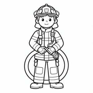 Modig svensk brandman i uniform