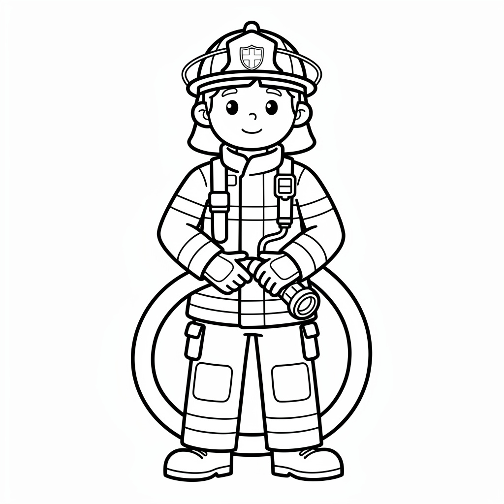 Modig svensk brandman i uniform