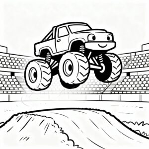 Monstertruck hoppar – målarbild