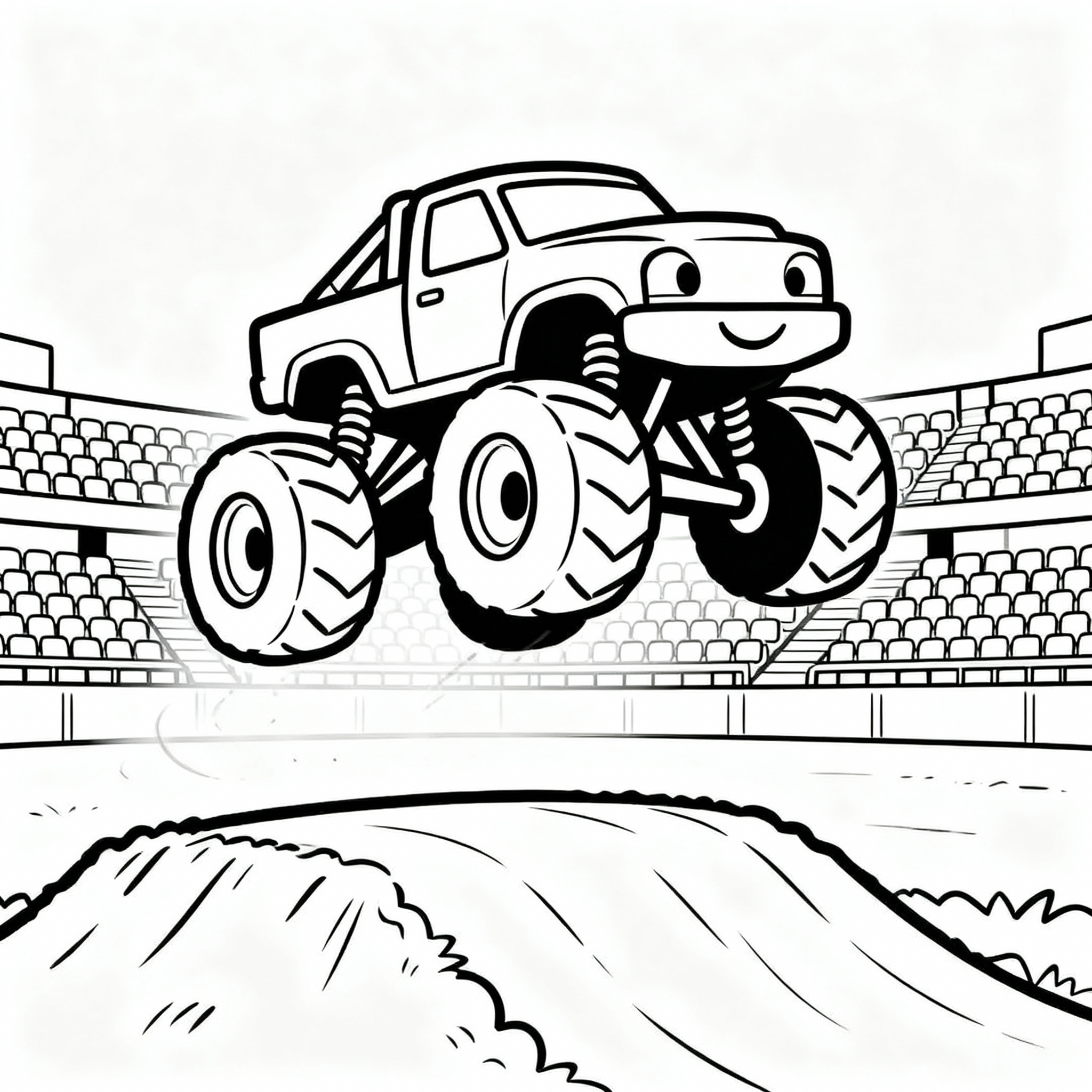 Monstertruck hoppar – målarbild