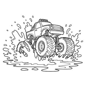 Monstertruck lera stänker och skuggor