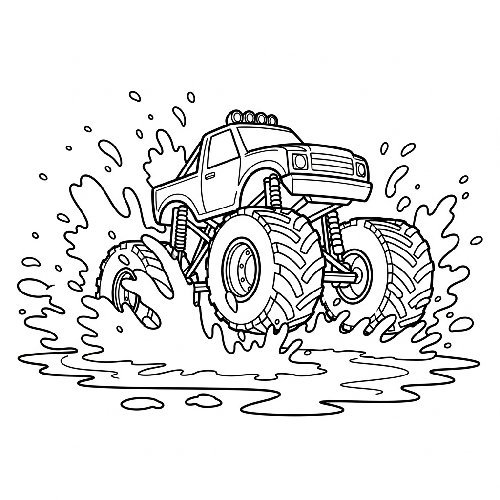 Monstertruck lera stänker och skuggor