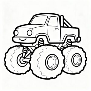 Monstertruck och de stora hjulen ritning