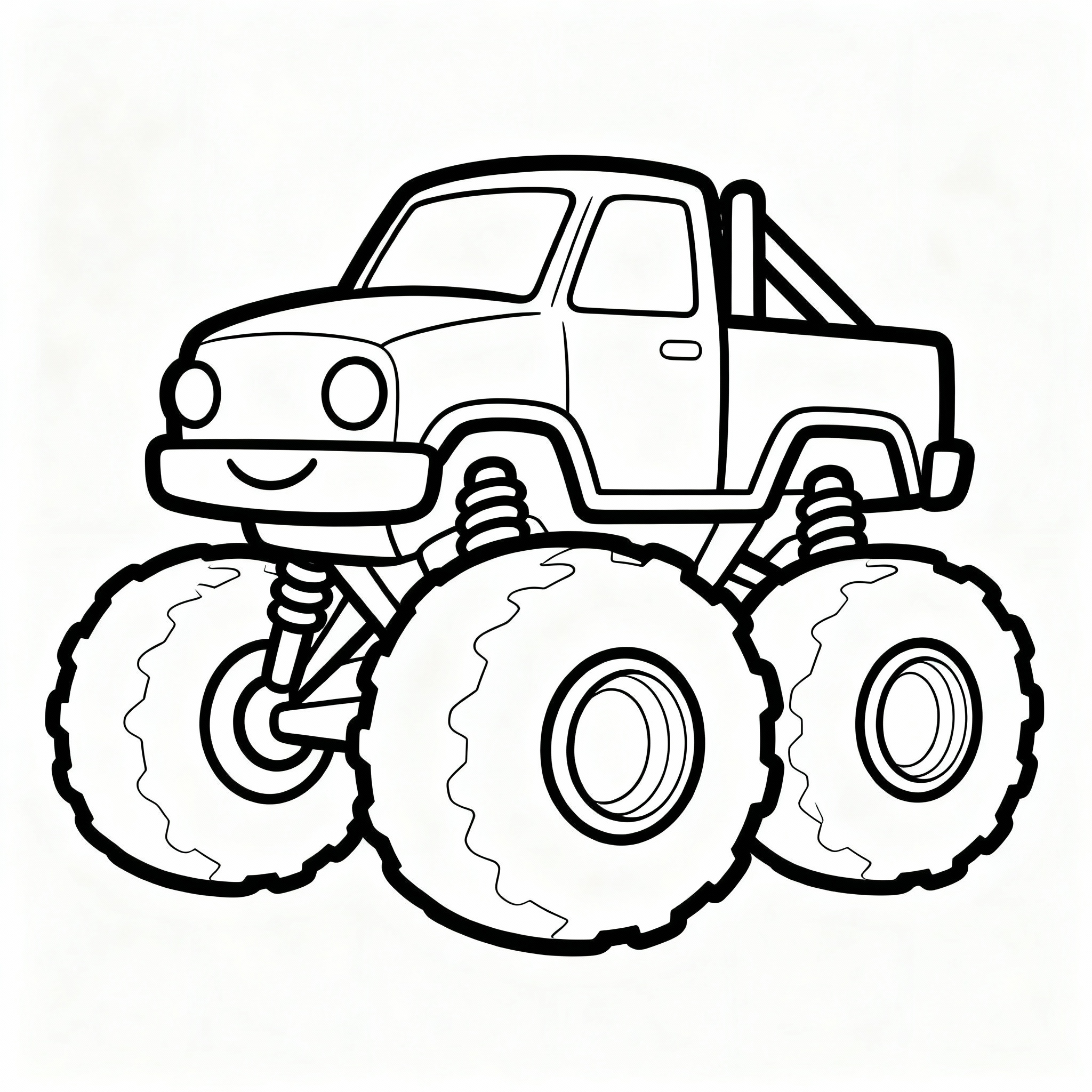 Monstertruck och de stora hjulen ritning