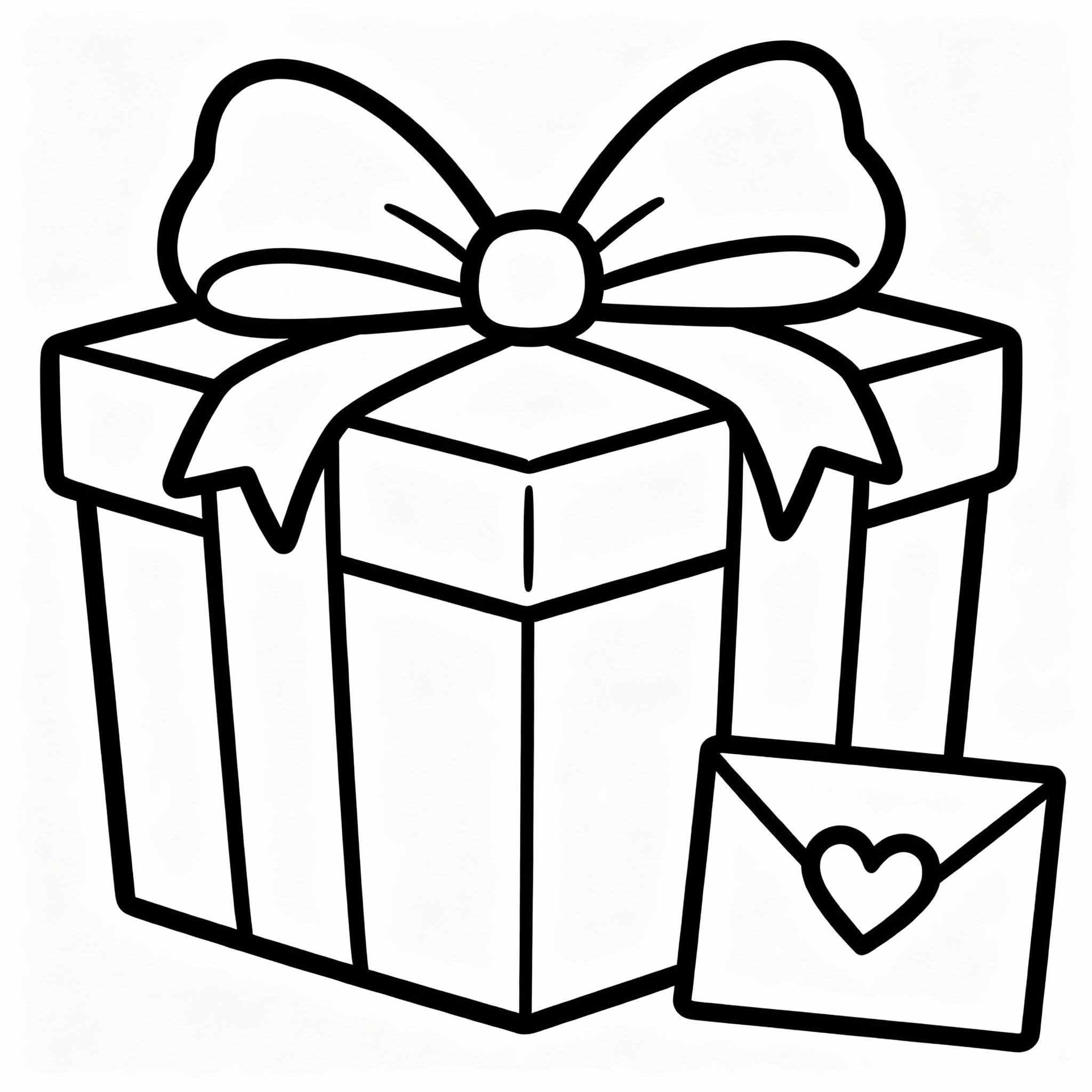 Mors dag målarbild med present med rosett
