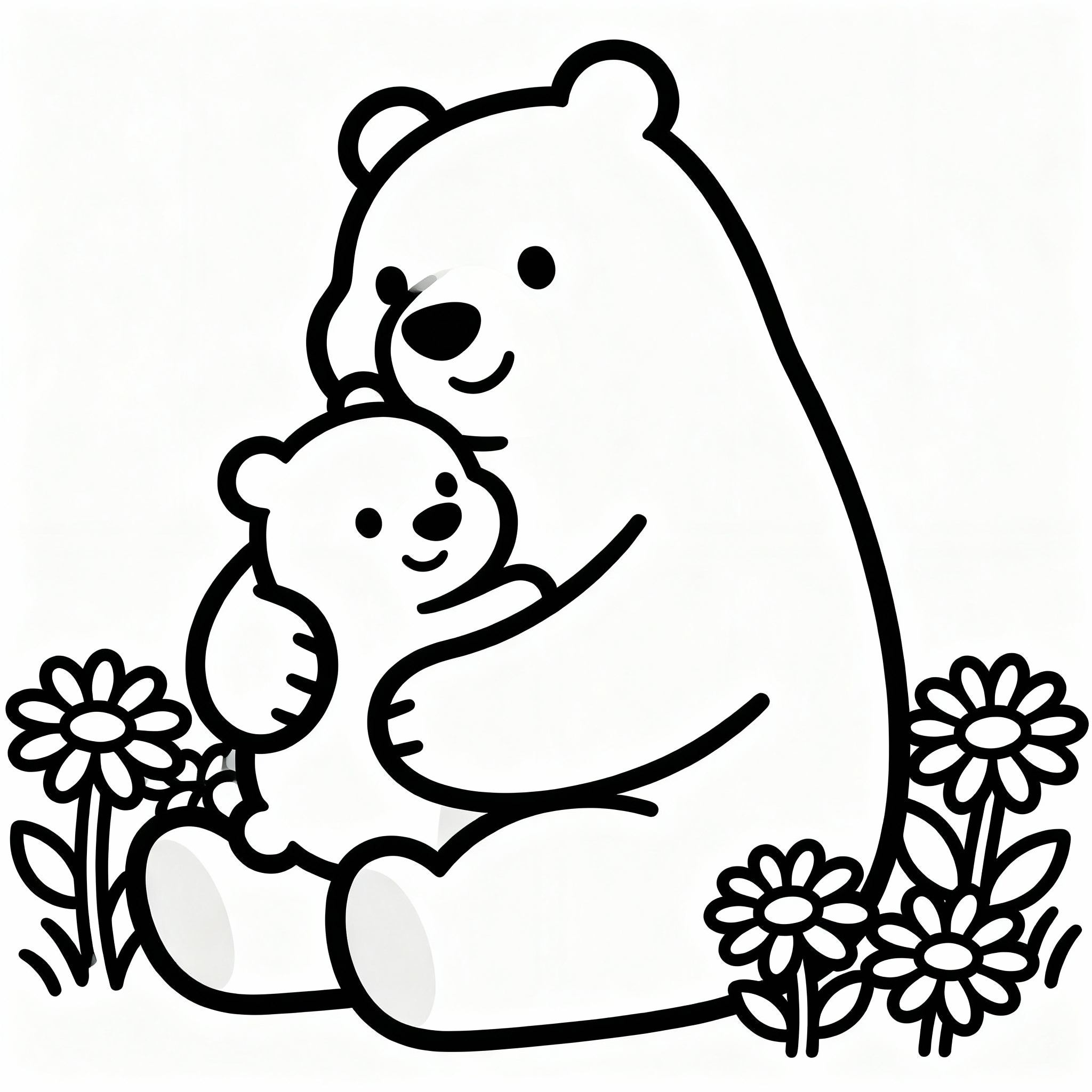 Mors dag: söt björnmamma och unge
