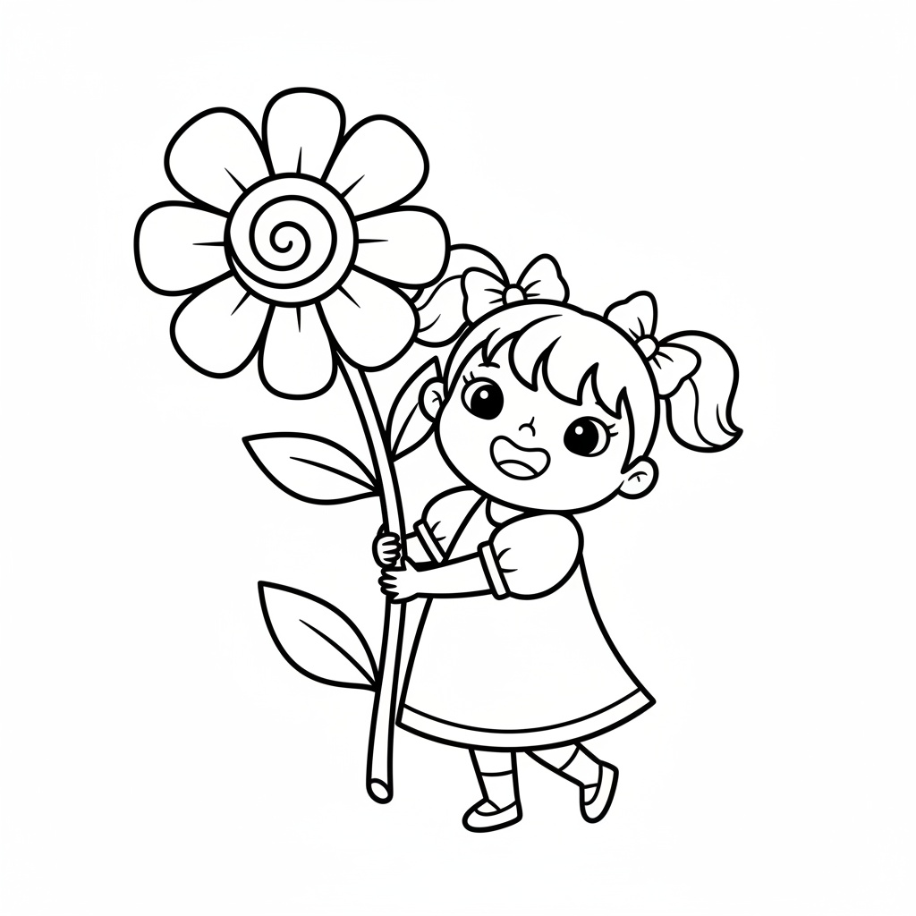 Mors dag teckning: söt med blomma