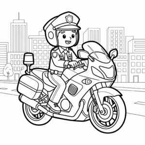 Motorcykelbild: polispatrull genom staden