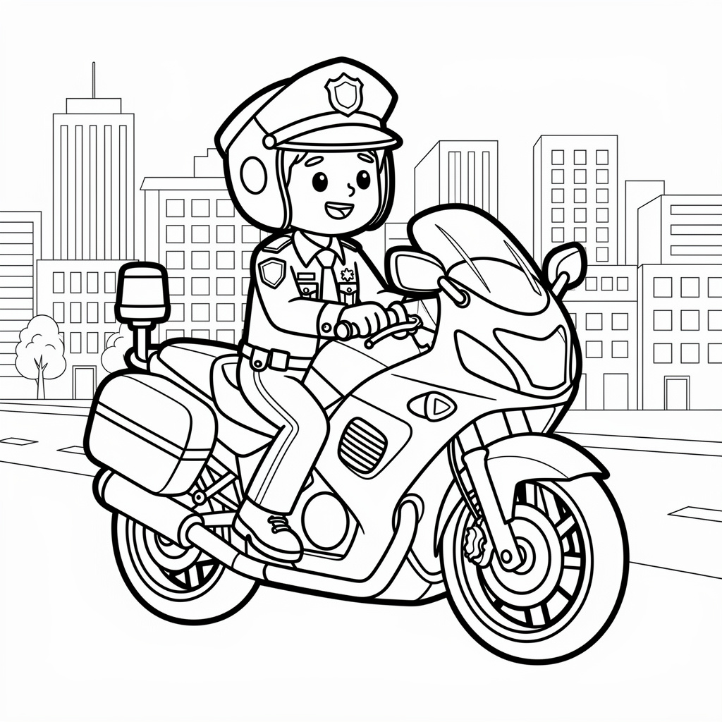 Motorcykelbild: polispatrull genom staden