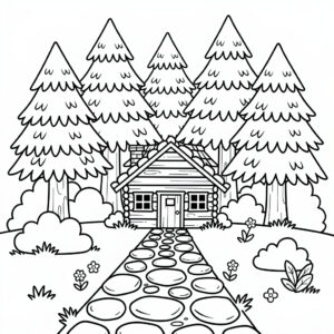 Mysigt torp mitt i den djupa skogen