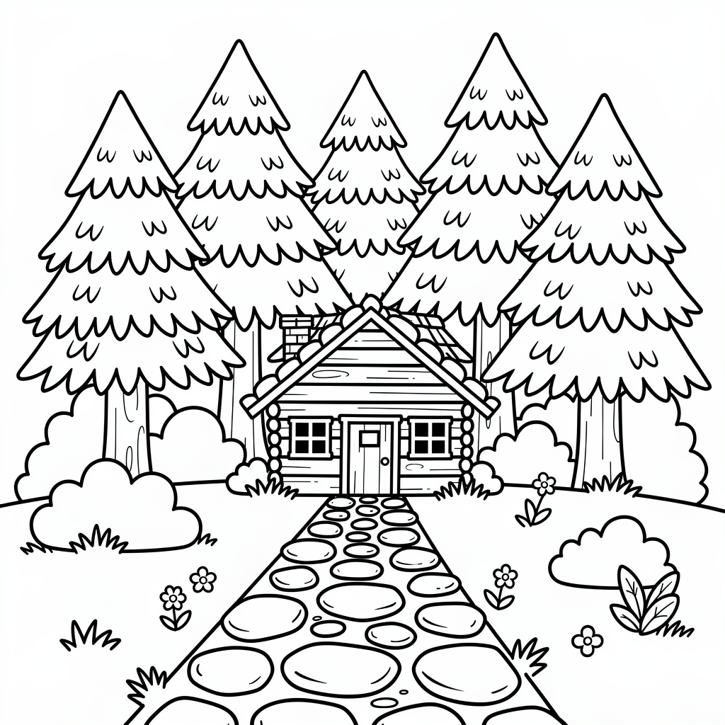 Mysigt torp mitt i den djupa skogen