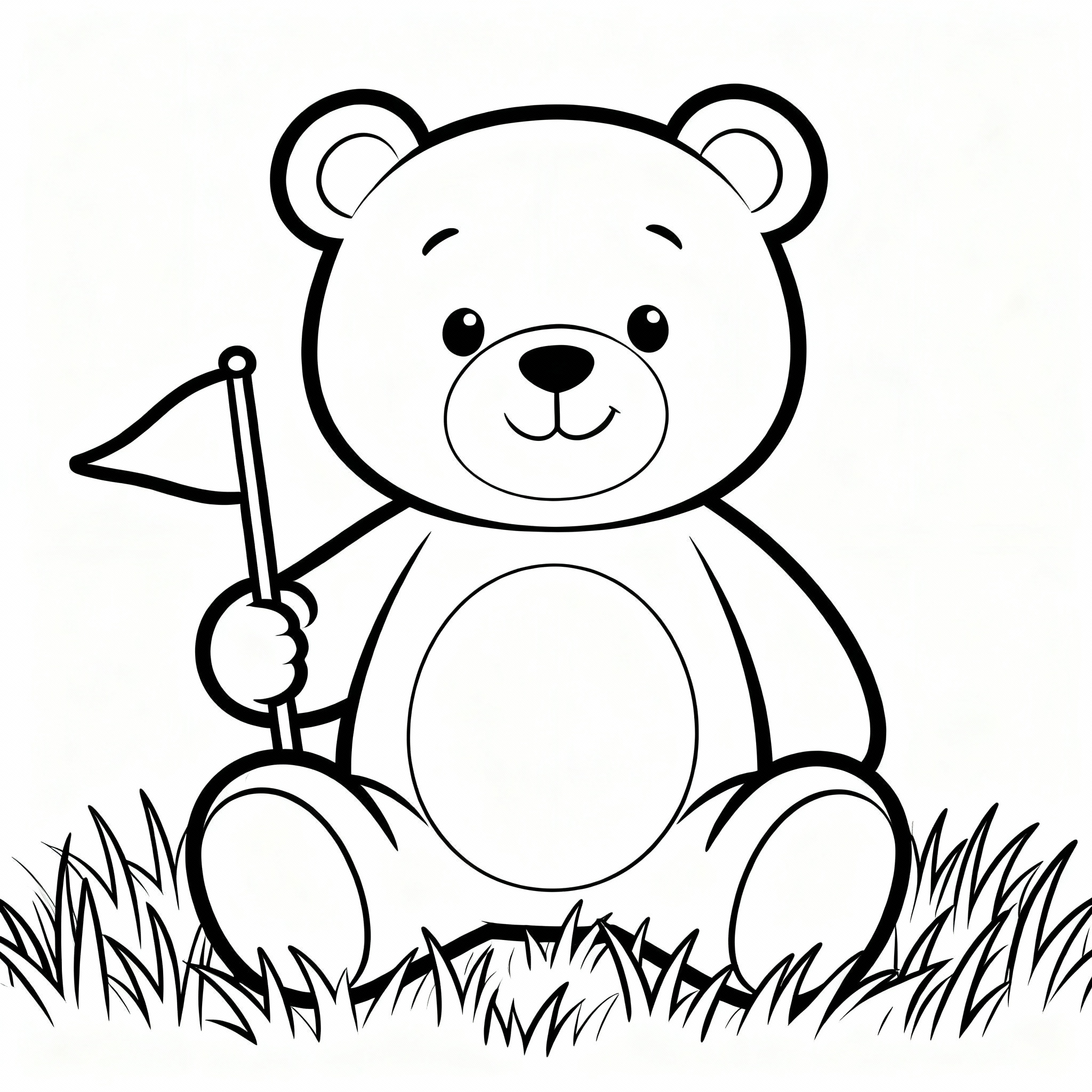 Nalle med flagga för förskolebarn