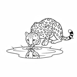 Naturtrogen gepard vid vattenhålet