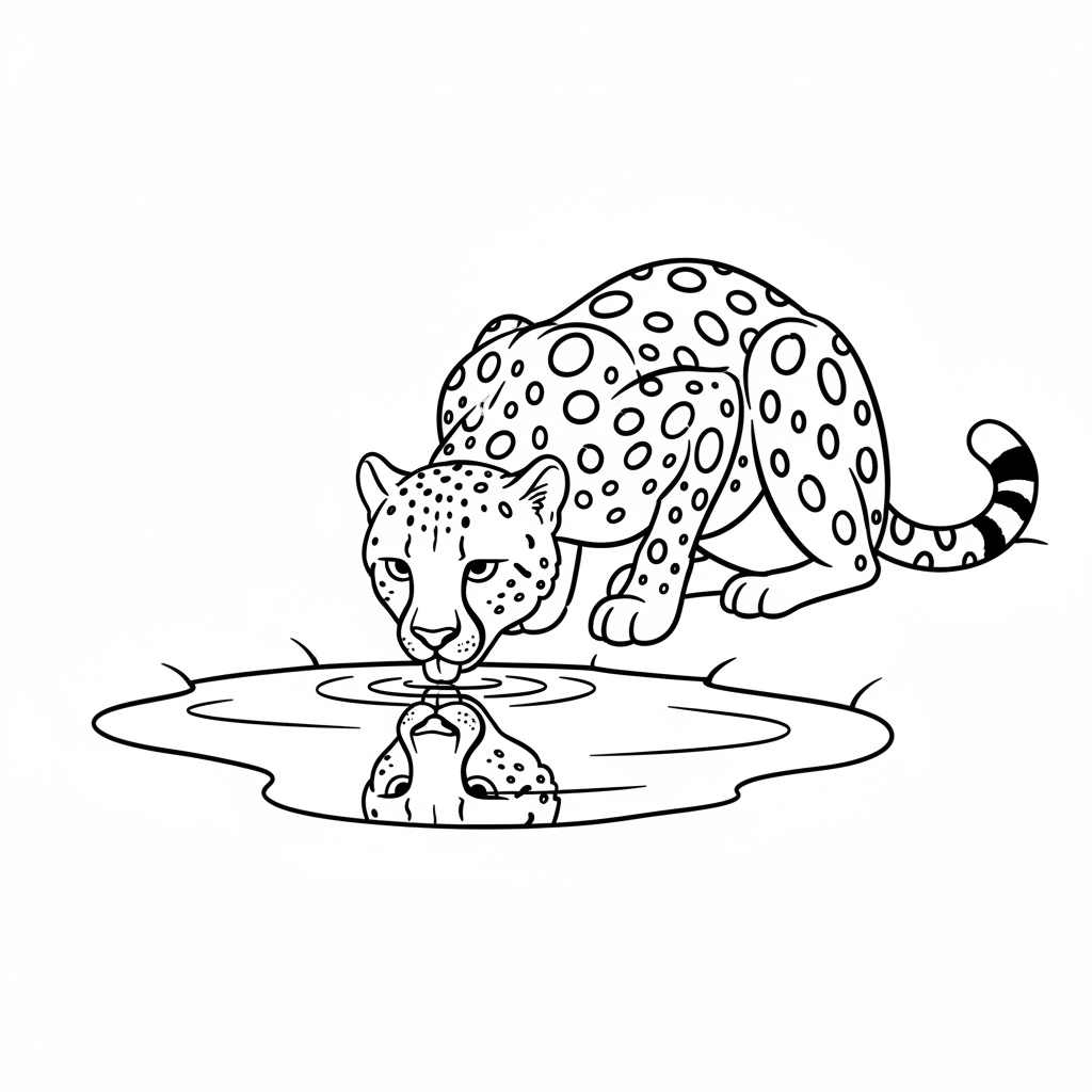 Naturtrogen gepard vid vattenhålet