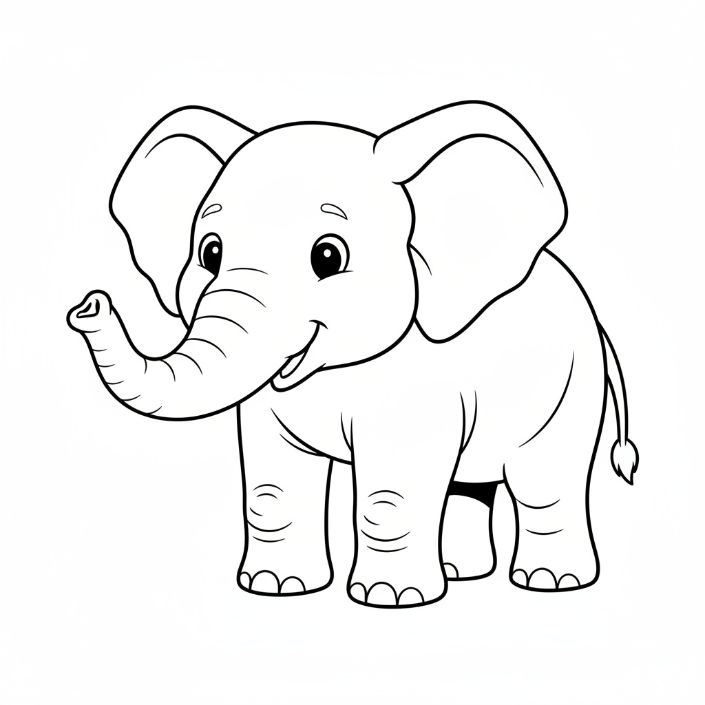 Nedladdningsbar elefant målarbild med naturlig hållning