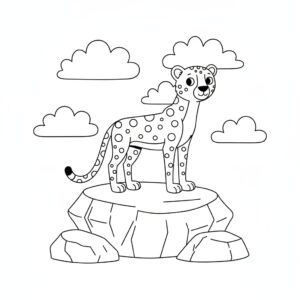 Nedladdningsbar gepard målarbild i PDF-format