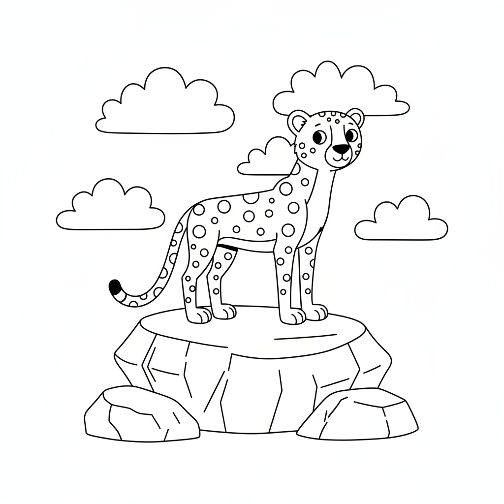 Nedladdningsbar gepard målarbild i PDF-format