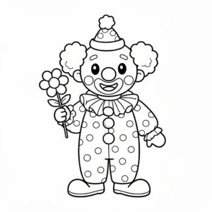 Nedladdningsbar PDF clown målarbild för barn