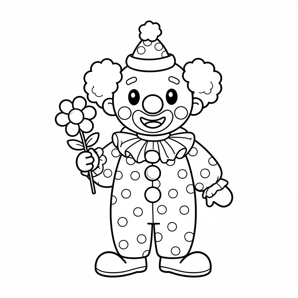 Nedladdningsbar PDF clown målarbild för barn