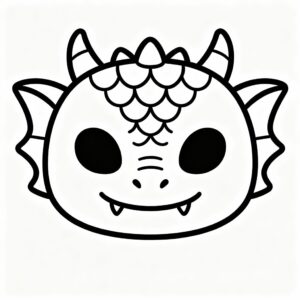 Nedladdningsbar PDF drakmask ritning