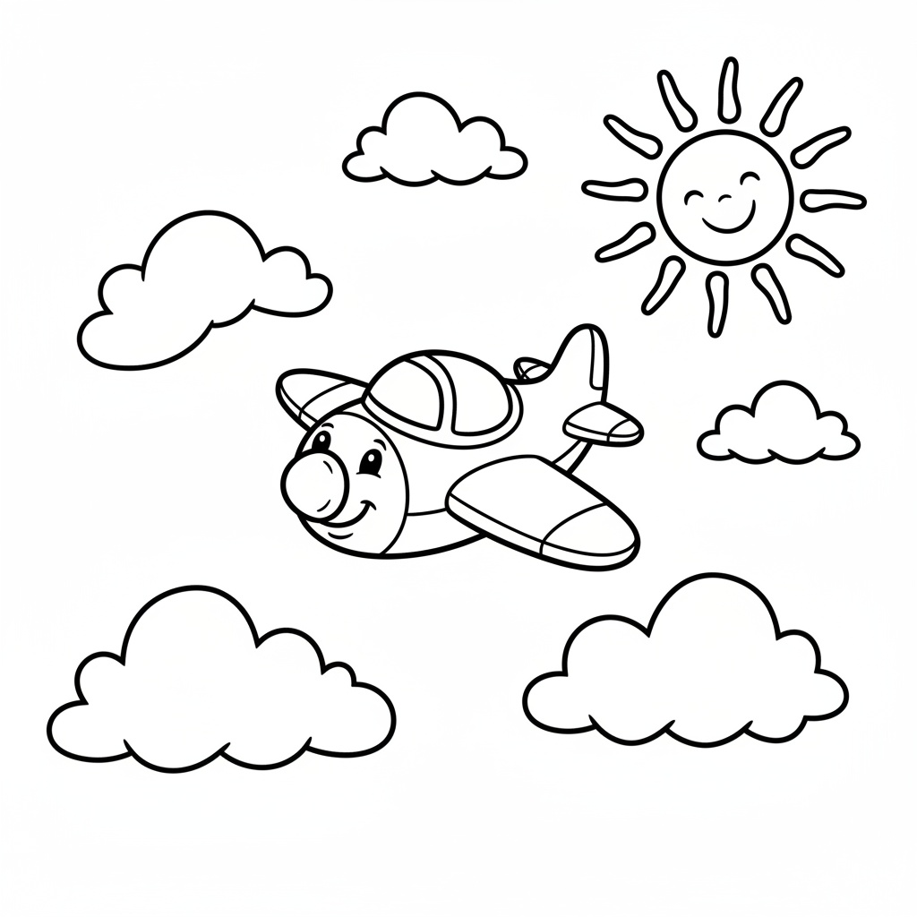 Nedladdningsbar PDF fordon: flygplan bland molnen