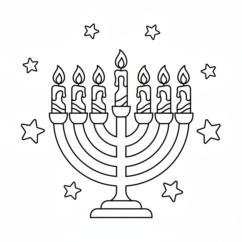 Nedladdningsbar PDF Hanukka målarbild som PDF