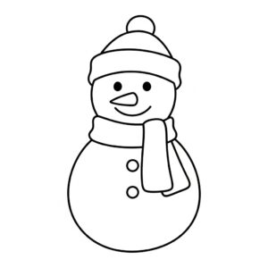Nedladdningsbar PDF målarbild Snögubbe