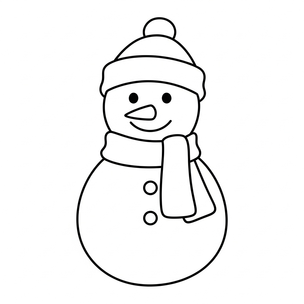 Nedladdningsbar PDF målarbild Snögubbe