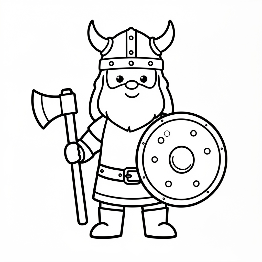 Nedladdningsbar PDF med vikingakrigare att färglägga