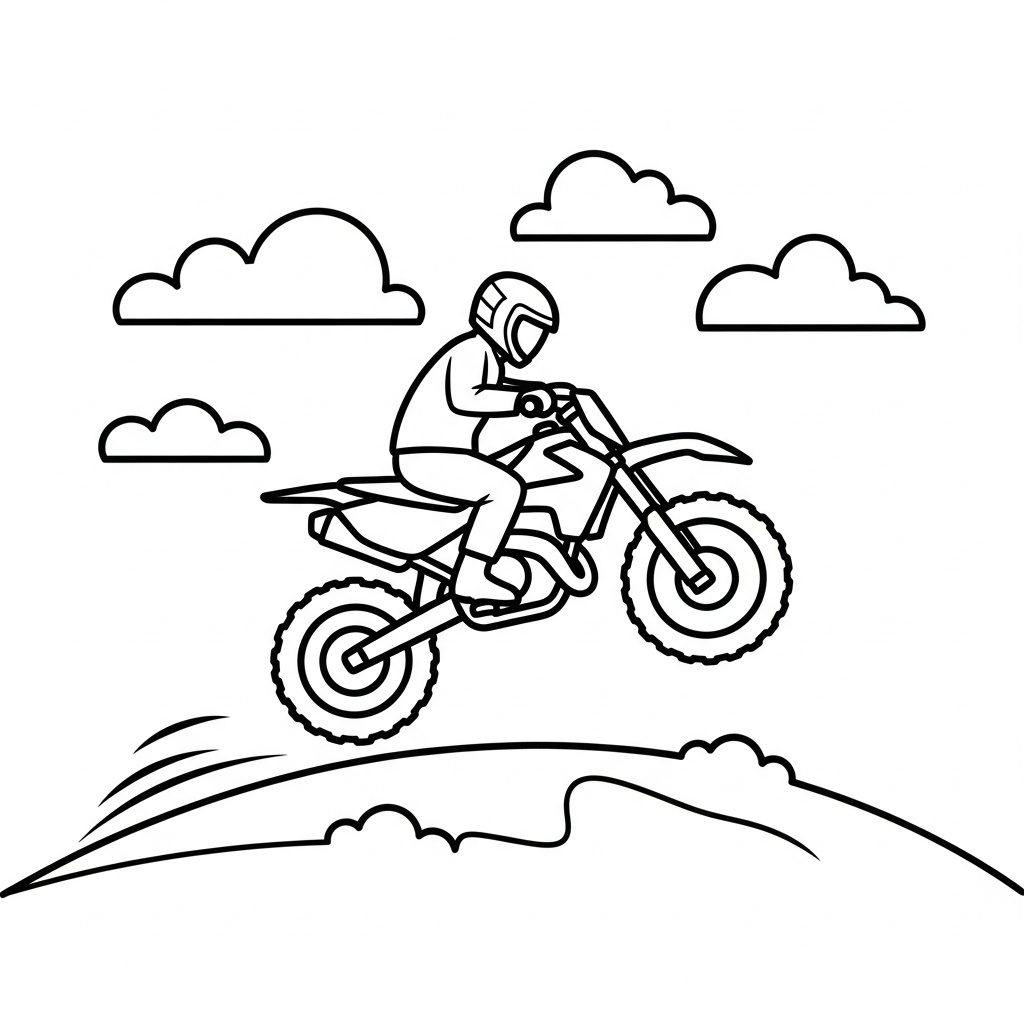 Nedladdningsbar PDF motorcykel målarbild med stänkskärmar