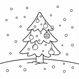 Jul med jultomte, julgran och presenter målarbilder