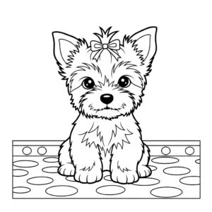 Söta yorkshireterrier hundvalpar målarbilder