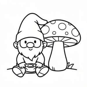 Nedladdningsbar tomte målarbild i PDF-format