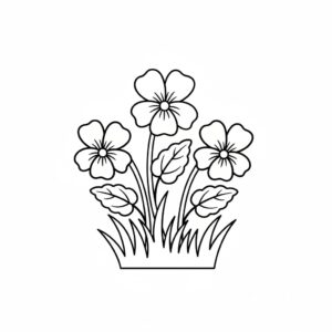Vackra violer och vårblommor målarbild