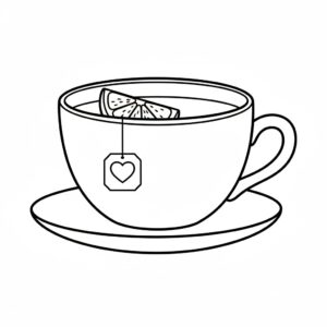 Nedladdningsbara drycker PDF: tekopp med citron