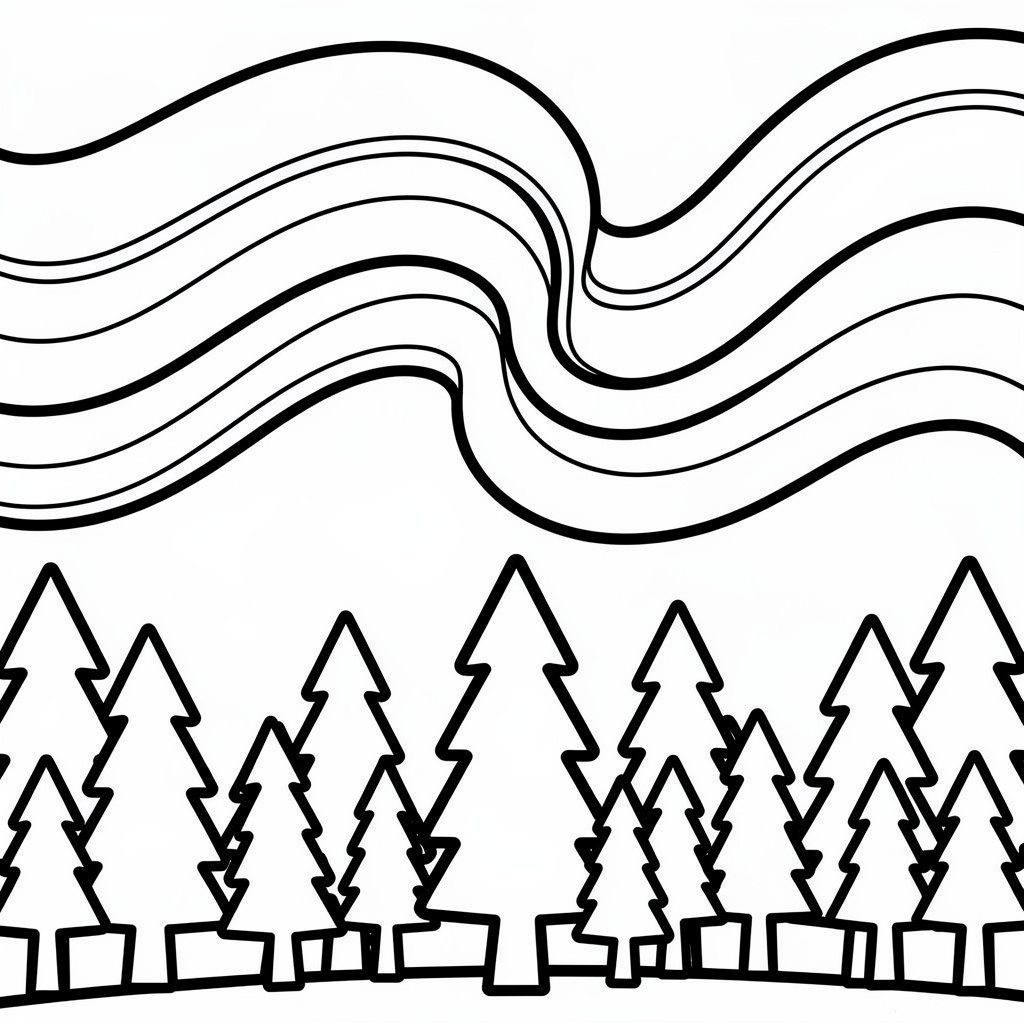 Norrskenets dans över skogen