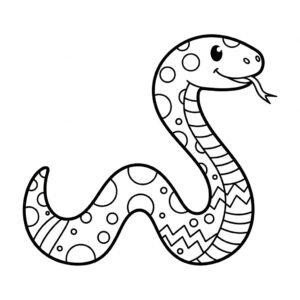 Ormfärgläggningsbild med tydliga linjer för förskolebarn