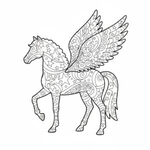 Pegasos i zentanglestil för vuxna