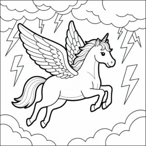 Pegasus målarbild: kamp i stormen